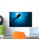Diver Swimming past Sunlight Wall Decal