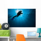 Diver Swimming past Sunlight Wall Decal