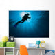 Diver Swimming past Sunlight Wall Decal