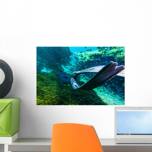 Freediver Swims Away Jackson Wall Decal