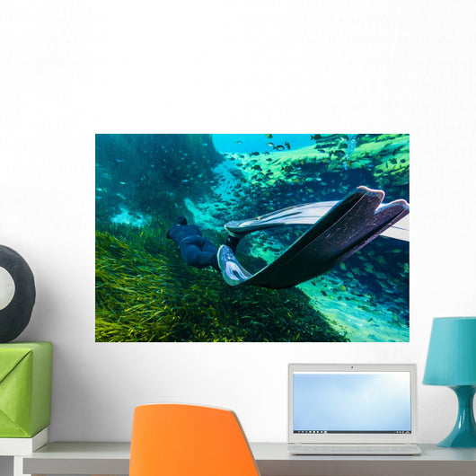 Freediver Swims Away Jackson Wall Decal