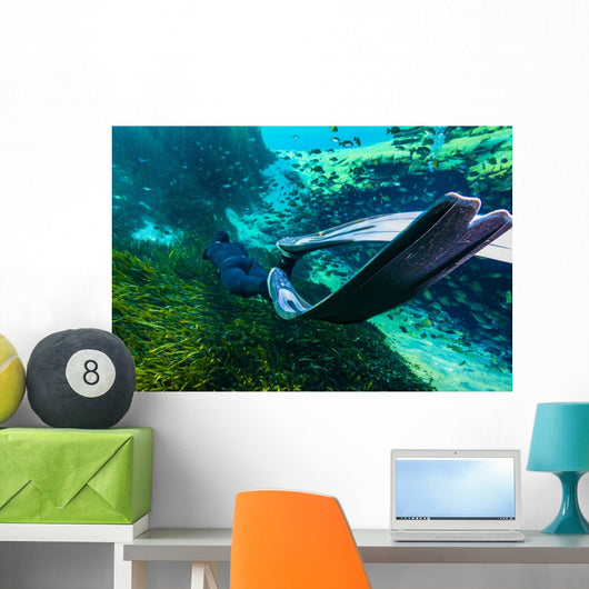 Freediver Swims Away Jackson Wall Decal