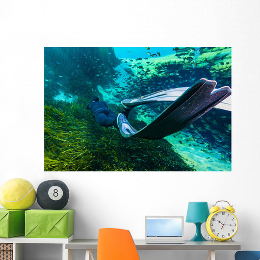 Freediver Swims Away Jackson Wall Decal