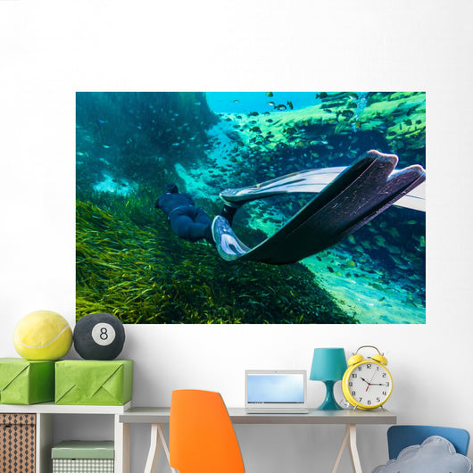 Freediver Swims Away Jackson Wall Decal
