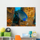 Blue Angelfish Swimming Down Wall Decal