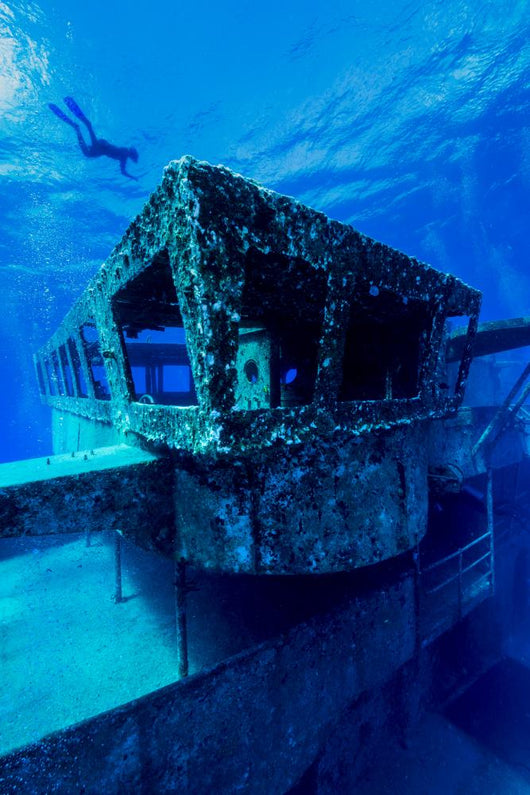 Freediver Descends to Uss Wall Decal