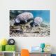 Manatee with Calf Searching Crystal Wall Decal
