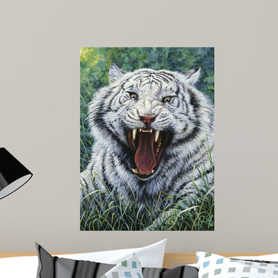 White Tiger 2 Wall Mural shown on a wall