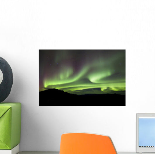 Aurora Borealis over Gray Wall Decal Design 5