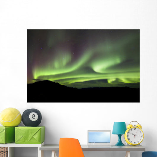 Aurora Borealis over Gray Wall Decal Design 5