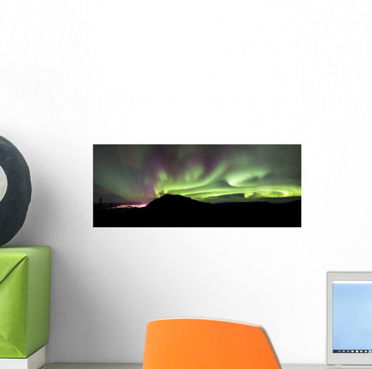 Aurora Borealis over Gray Wall Decal Design 4