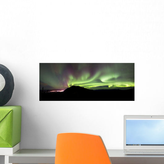 Aurora Borealis over Gray Wall Decal Design 4