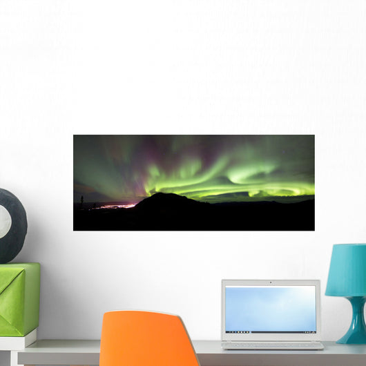 Aurora Borealis over Gray Wall Decal Design 4
