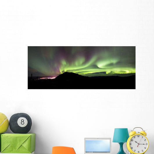 Aurora Borealis over Gray Wall Decal Design 4