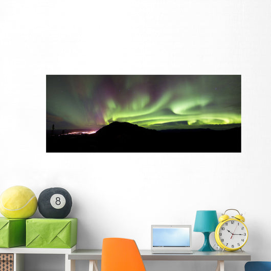 Aurora Borealis over Gray Wall Decal Design 4
