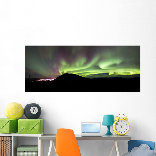 Aurora Borealis over Gray Wall Decal Design 4