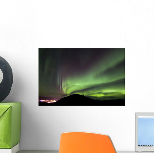 Aurora Borealis over Gray Wall Decal Design 3