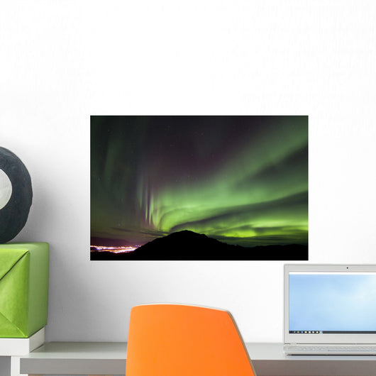 Aurora Borealis over Gray Wall Decal Design 3
