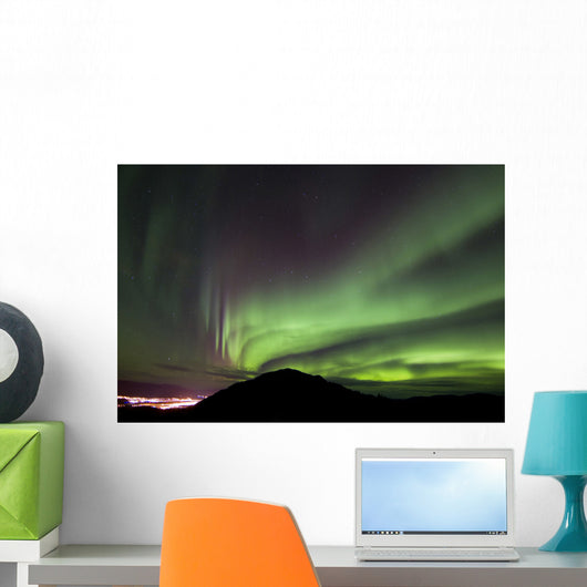 Aurora Borealis over Gray Wall Decal Design 3