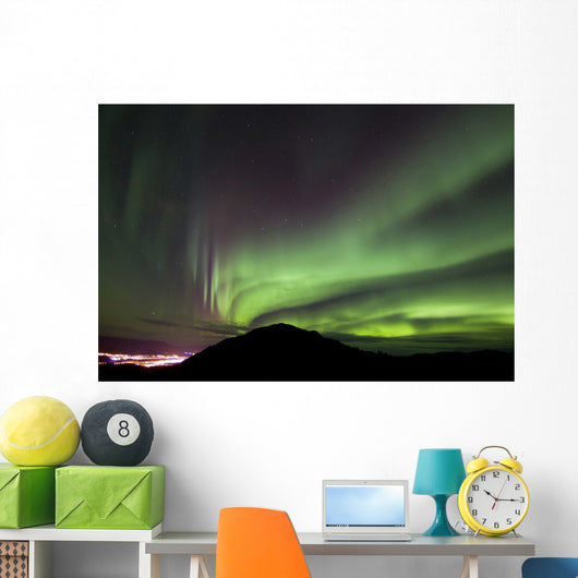Aurora Borealis over Gray Wall Decal Design 3