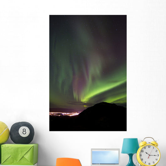 Aurora Borealis over Gray Wall Decal Design 2