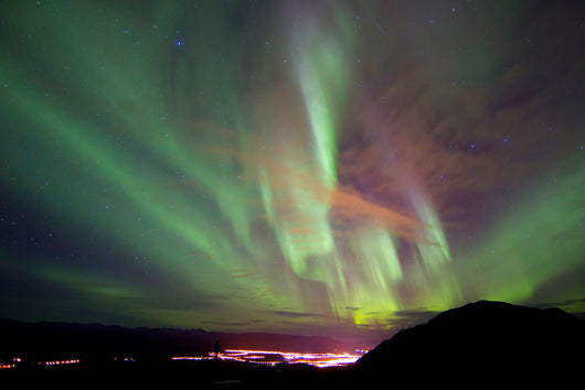 Aurora Borealis over Gray Wall Decal Design 1