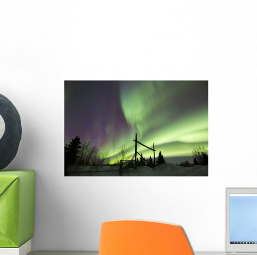 Aurora Borealis over Ranch Wall Decal Design 5