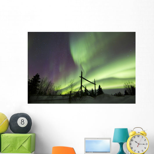 Aurora Borealis over Ranch Wall Decal Design 5