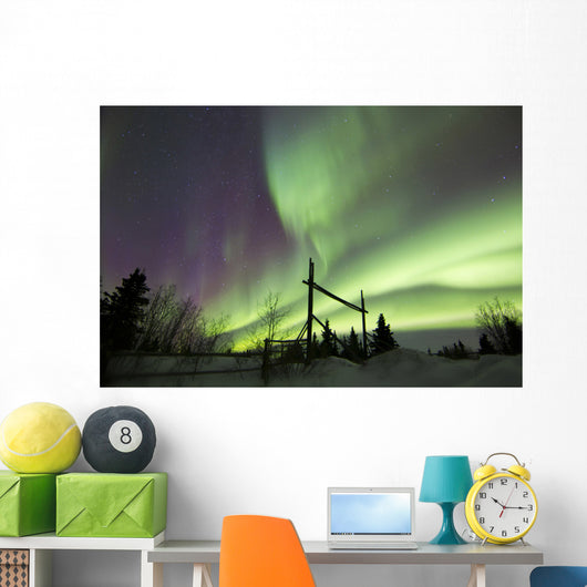 Aurora Borealis over Ranch Wall Decal Design 5