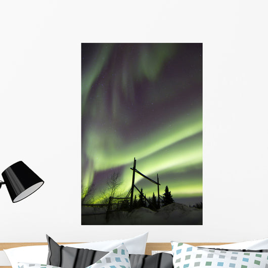 Aurora Borealis over Ranch Wall Decal Design 3