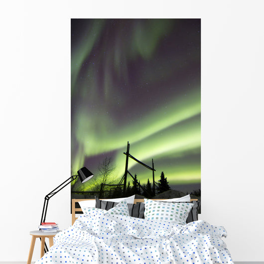 Aurora Borealis over Ranch Wall Decal Design 3