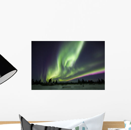 Aurora Borealis over Ranch Wall Decal Design 1
