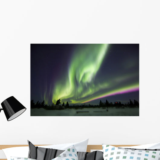 Aurora Borealis over Ranch Wall Decal Design 1