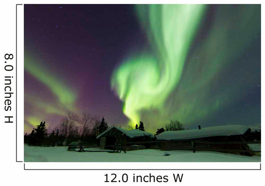 Aurora Borealis over Log Wall Decal
