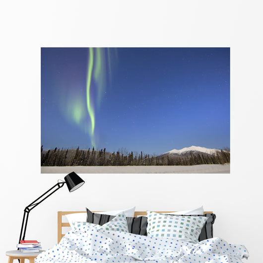 Aurora Borealis over Mountain Wall Decal Design 11