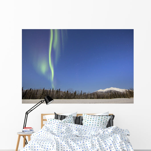 Aurora Borealis over Mountain Wall Decal Design 11