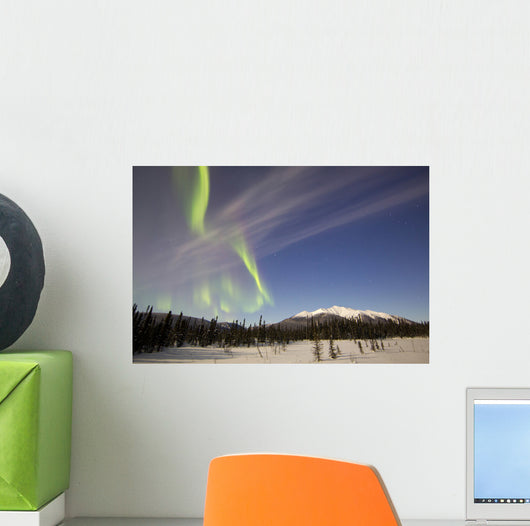 Aurora Borealis over Mountain Wall Decal Design 10