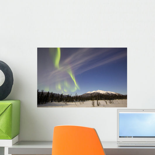 Aurora Borealis over Mountain Wall Decal Design 10