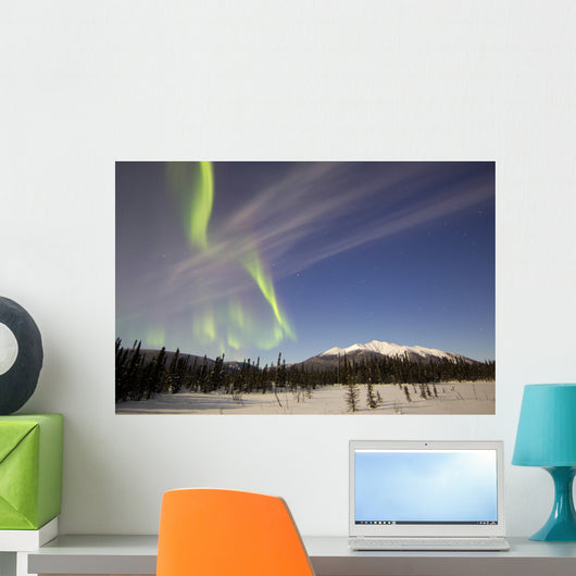 Aurora Borealis over Mountain Wall Decal Design 10