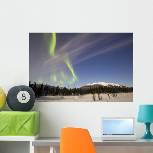 Aurora Borealis over Mountain Wall Decal Design 10