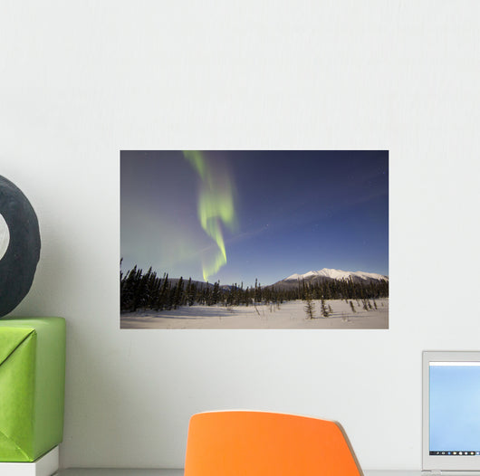 Aurora Borealis over Mountain Wall Decal Design 9