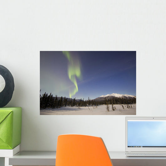 Aurora Borealis over Mountain Wall Decal Design 9