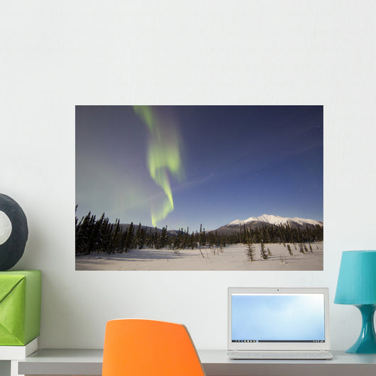 Aurora Borealis over Mountain Wall Decal Design 9