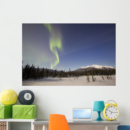 Aurora Borealis over Mountain Wall Decal Design 9