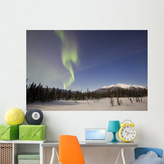 Aurora Borealis over Mountain Wall Decal Design 9