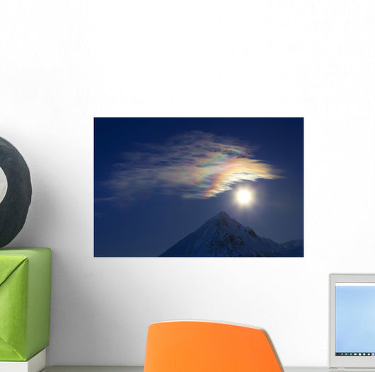 Full Moon with Rainbow Wall Decal Design 1