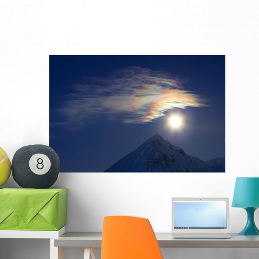 Full Moon with Rainbow Wall Decal Design 1