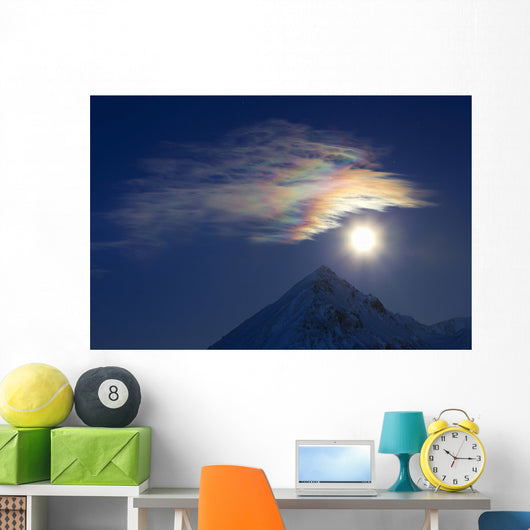Full Moon with Rainbow Wall Decal Design 1