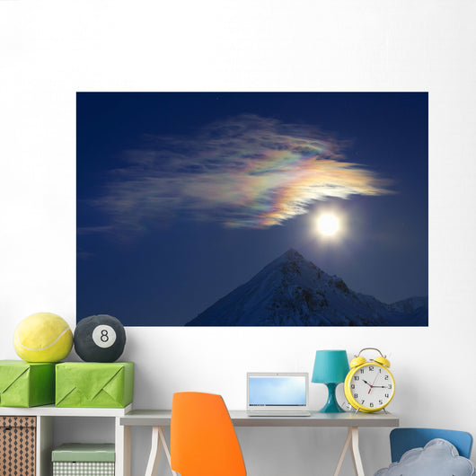 Full Moon with Rainbow Wall Decal Design 1
