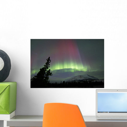 Red and Green Aurora Wall Decal Design 3